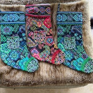 Vera Bradley Colorful Holiday Stockings Set